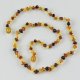 Adults amber necklace flat mix of beads